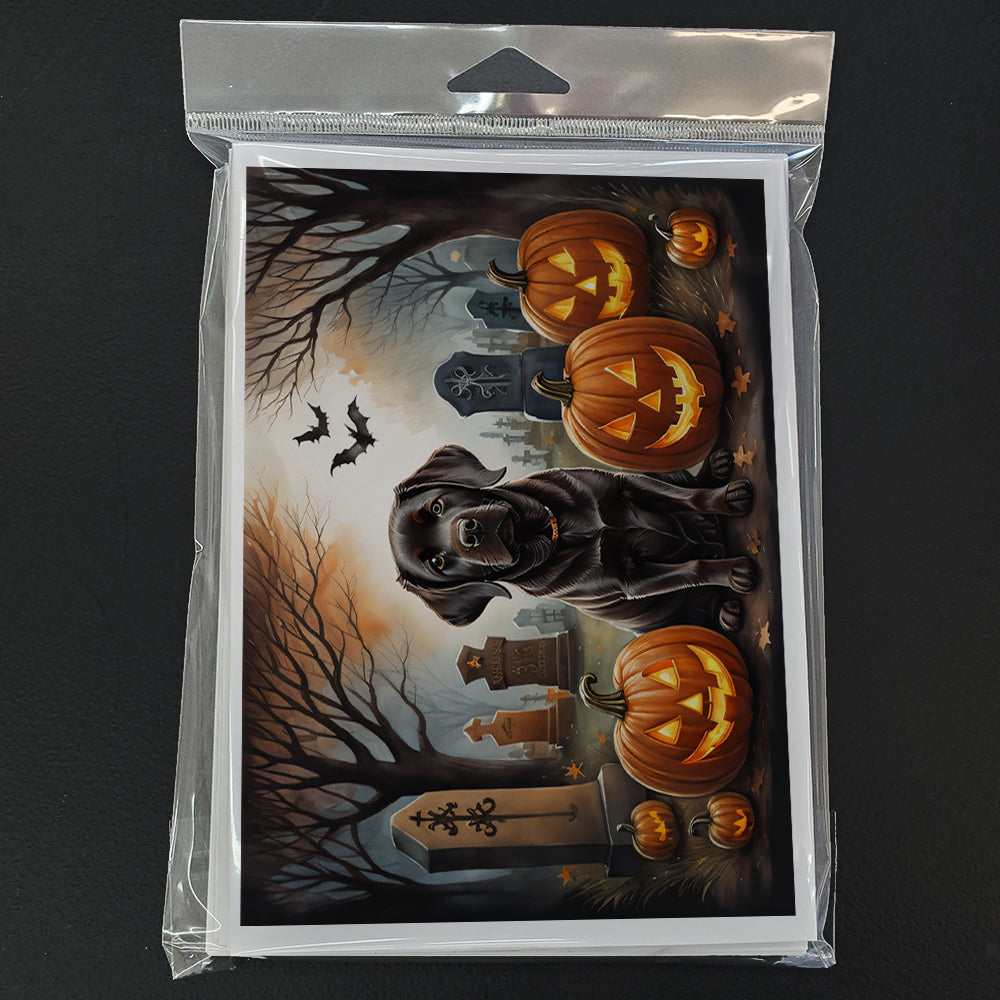 Chocolate Labrador Retriever Spooky Halloween Greeting Cards and Envelopes Pack of 8  the-store.com.