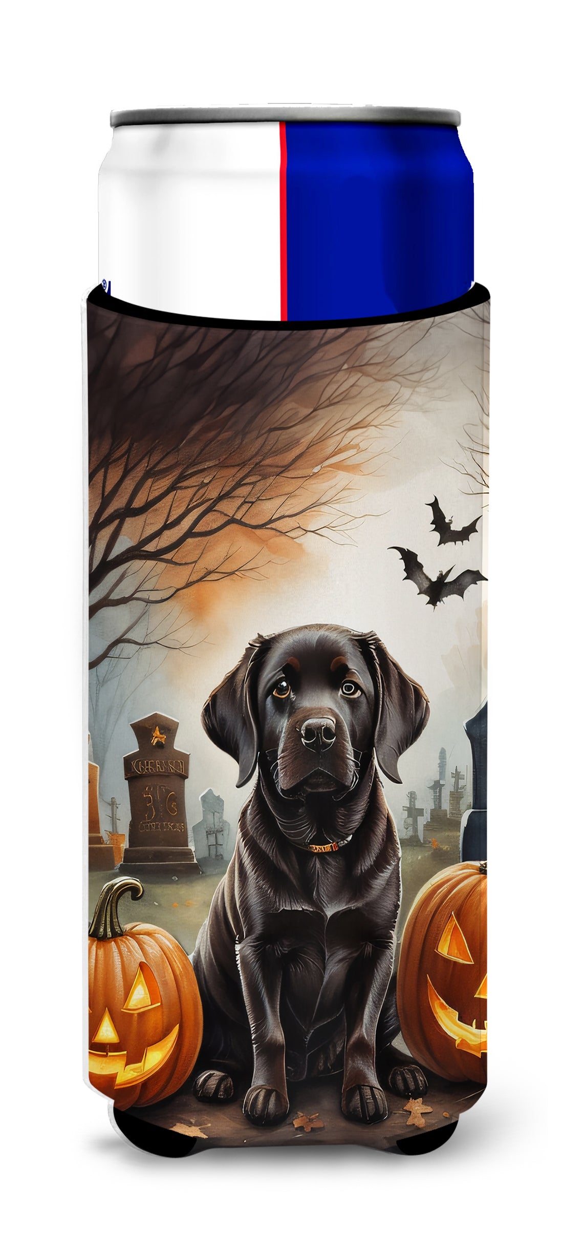 Buy this Chocolate Labrador Retriever Spooky Halloween Hugger for Ultra Slim Cans