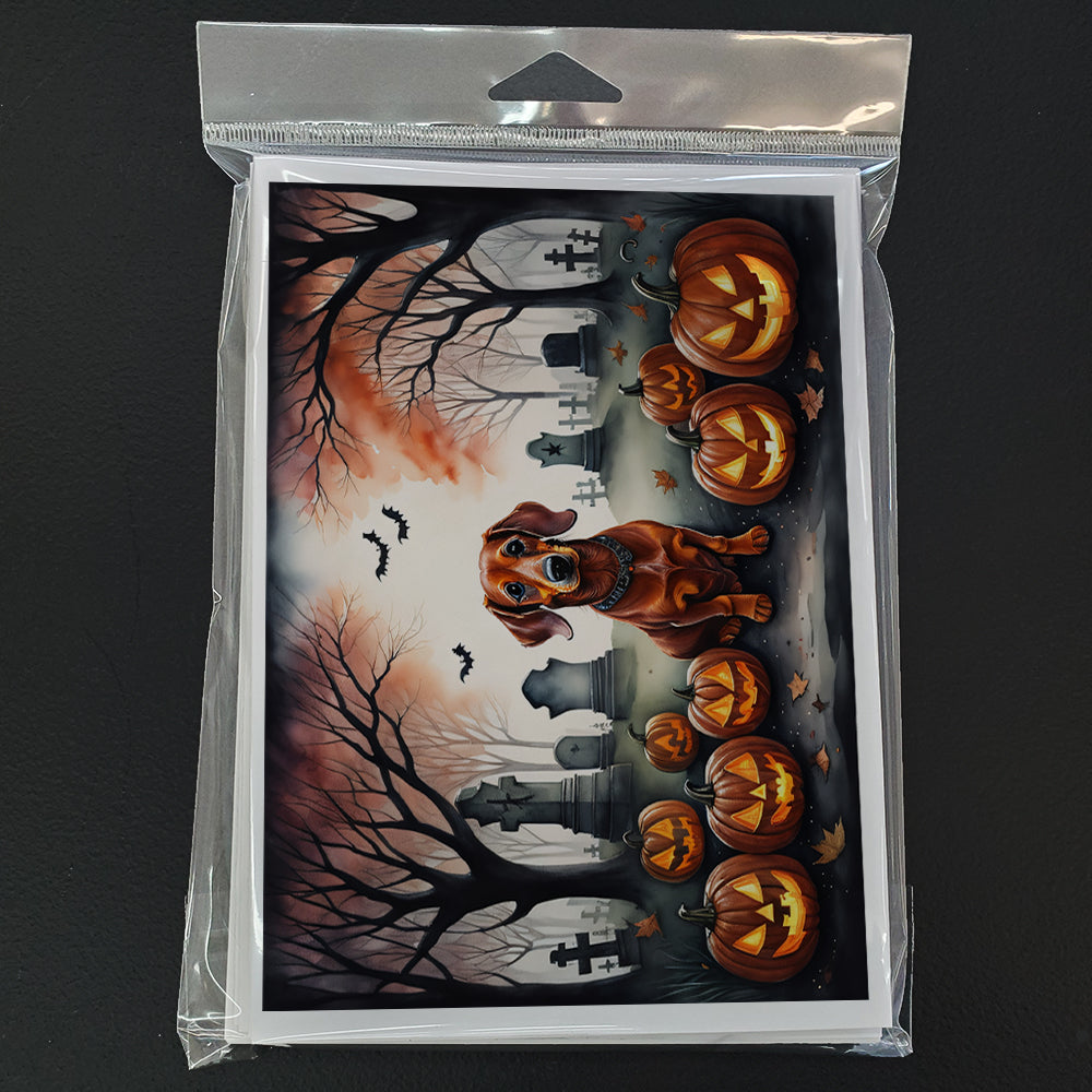 Dachshund Spooky Halloween Greeting Cards and Envelopes Pack of 8  the-store.com.