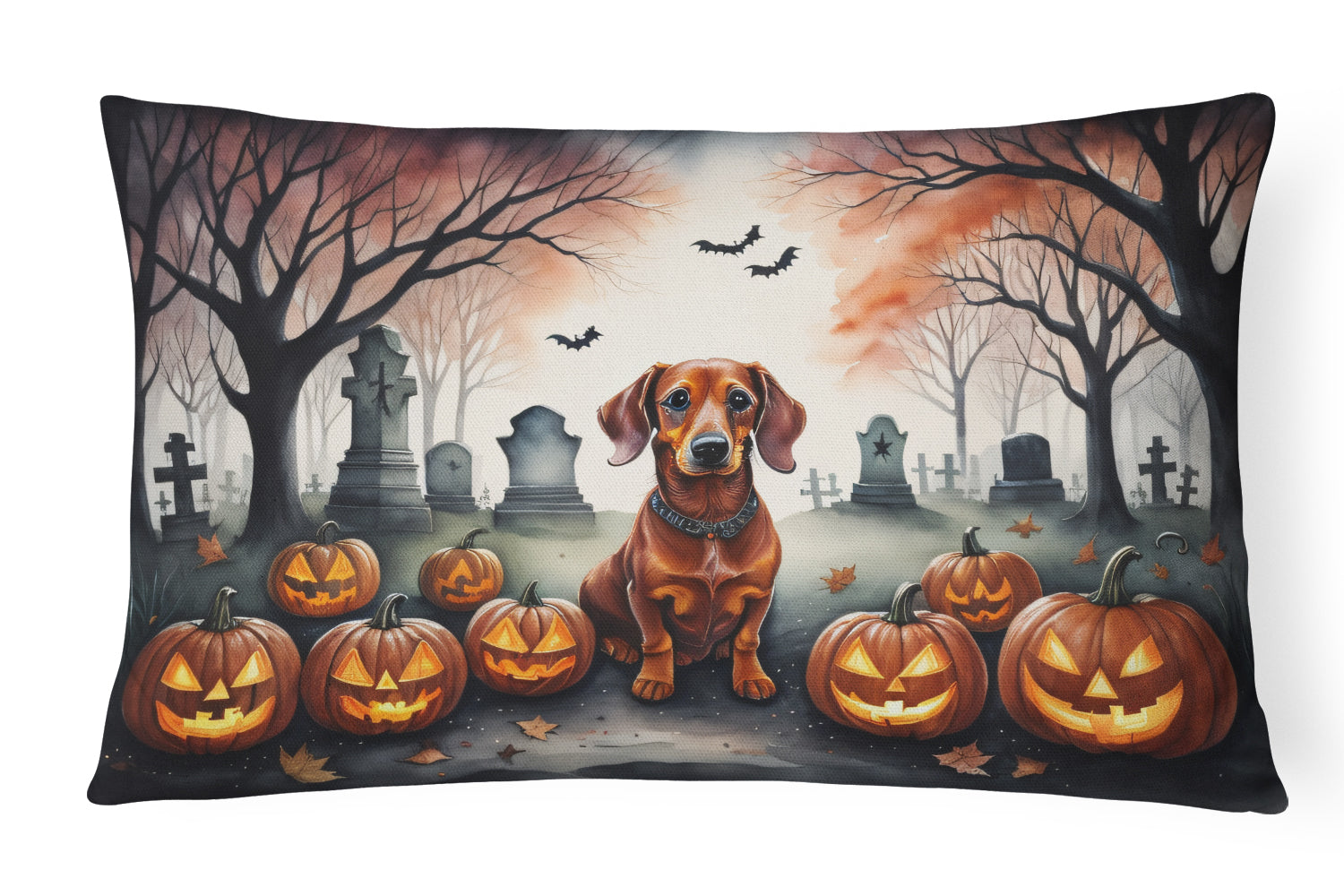 Buy this Dachshund Spooky Halloween Fabric Decorative Pillow