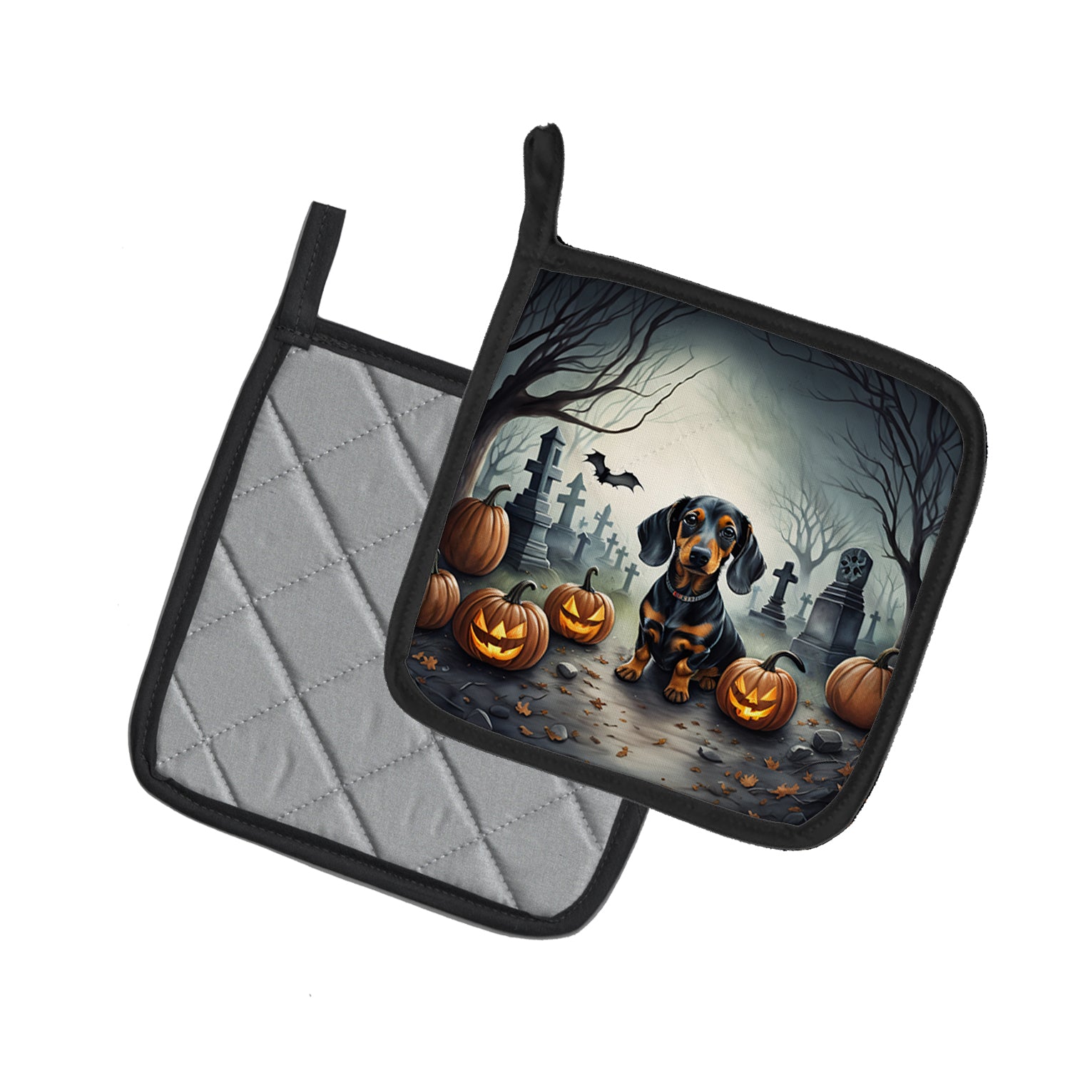 Buy this Dachshund Spooky Halloween Pair of Pot Holders