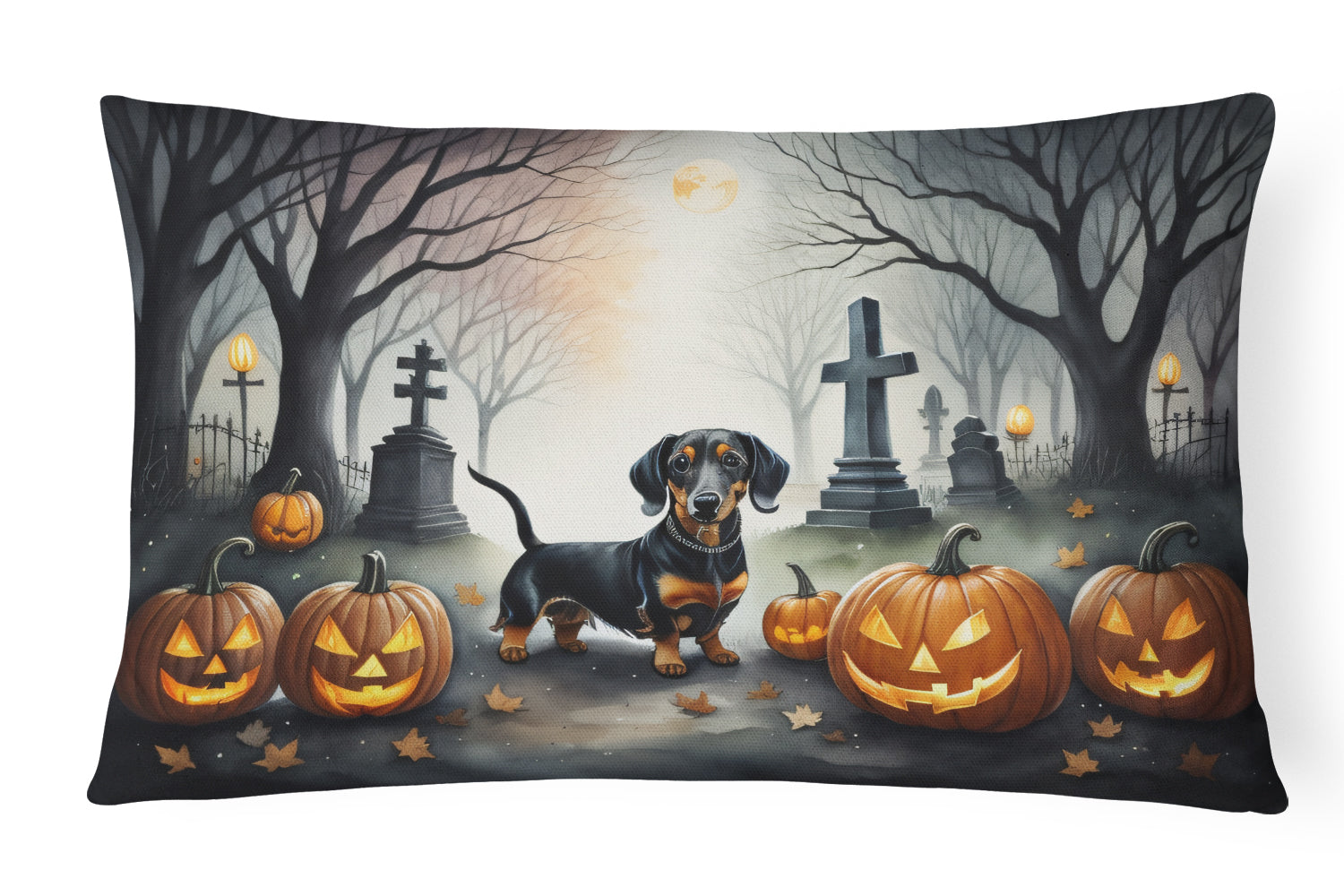 Buy this Dachshund Spooky Halloween Fabric Decorative Pillow