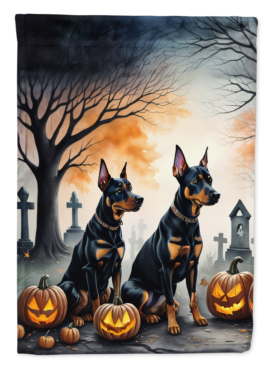 Buy this Doberman Pinscher Spooky Halloween Garden Flag