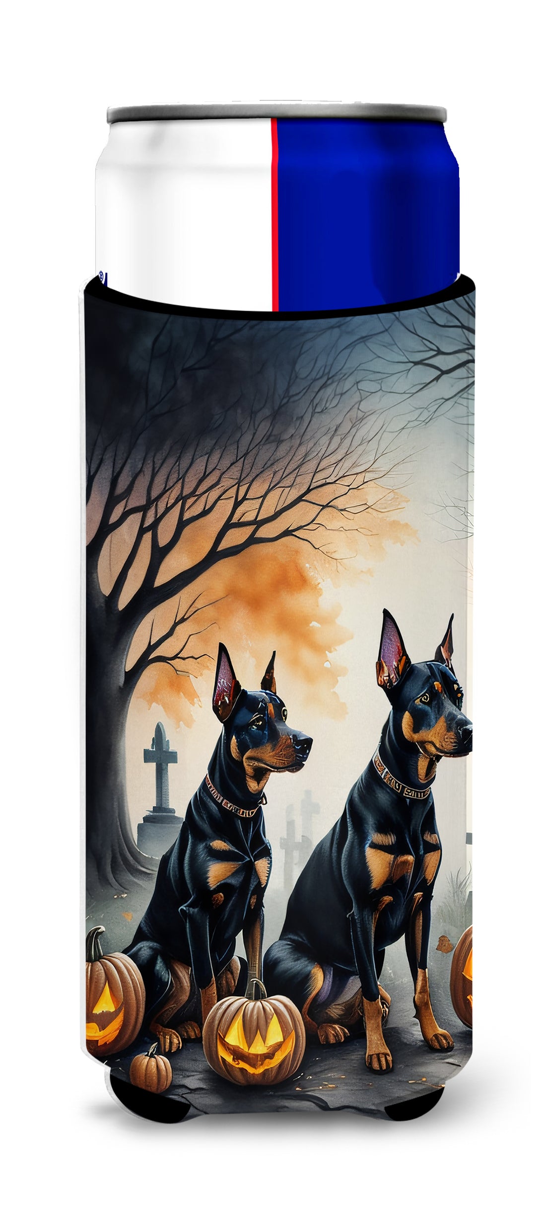 Buy this Doberman Pinscher Spooky Halloween Hugger for Ultra Slim Cans