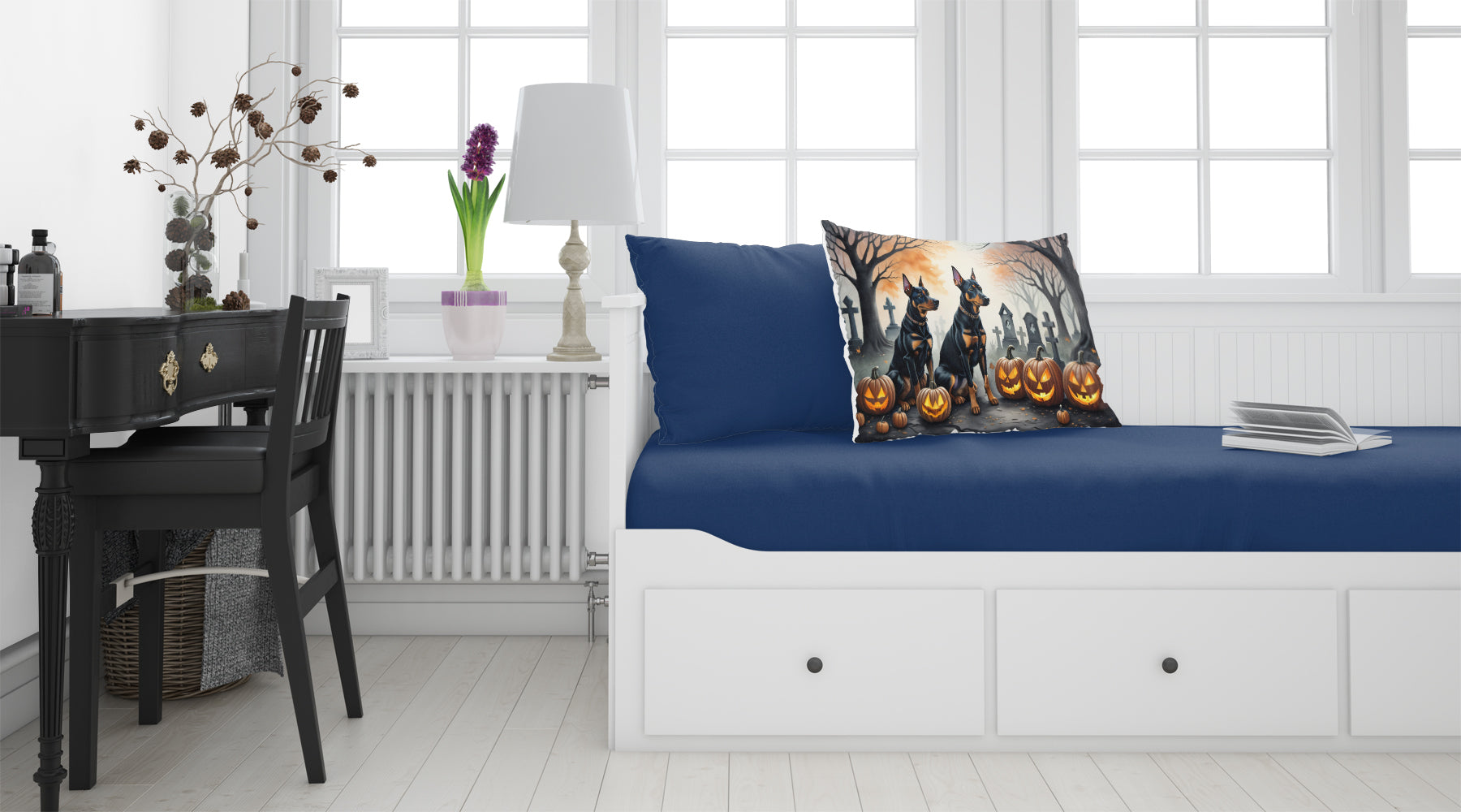 Buy this Doberman Pinscher Spooky Halloween Fabric Standard Pillowcase