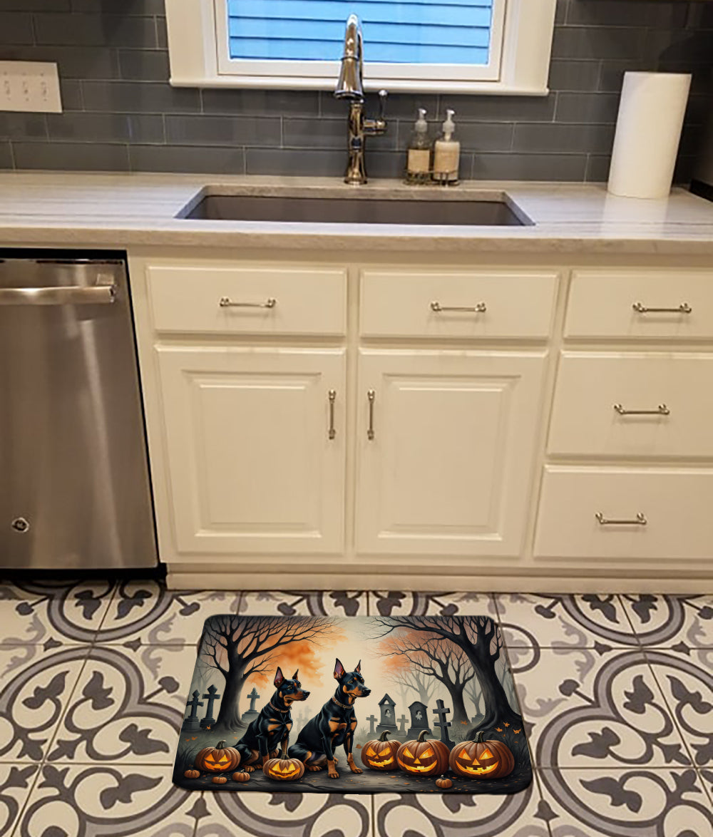 Doberman Pinscher Spooky Halloween Memory Foam Kitchen Mat  the-store.com.