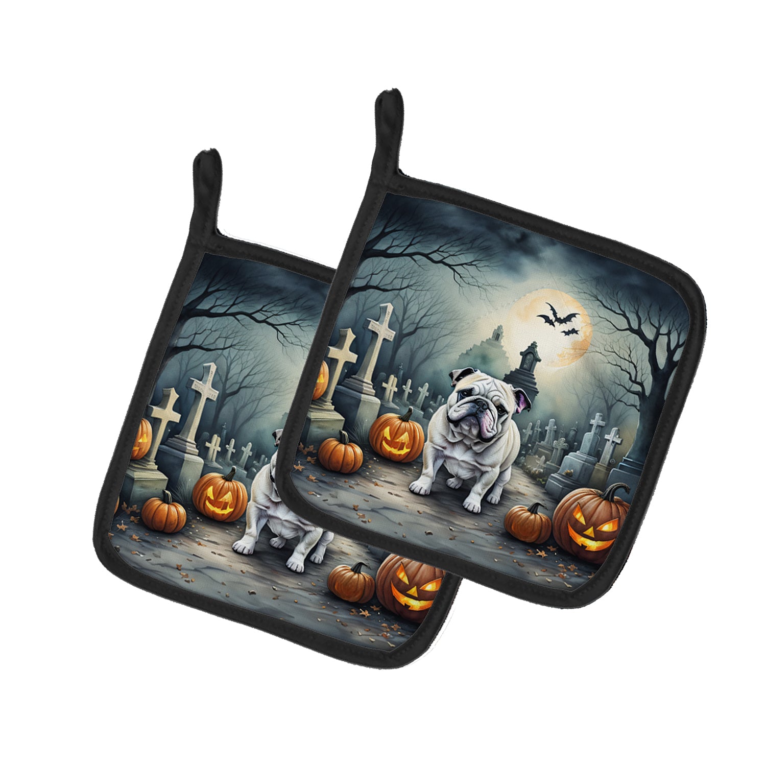 Buy this English Bulldog Spooky Halloween Pair of Pot Holders