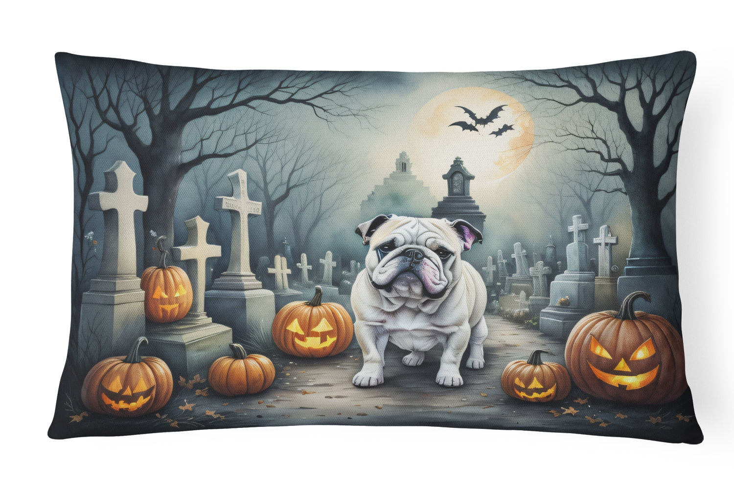 Buy this English Bulldog Spooky Halloween Fabric Decorative Pillow