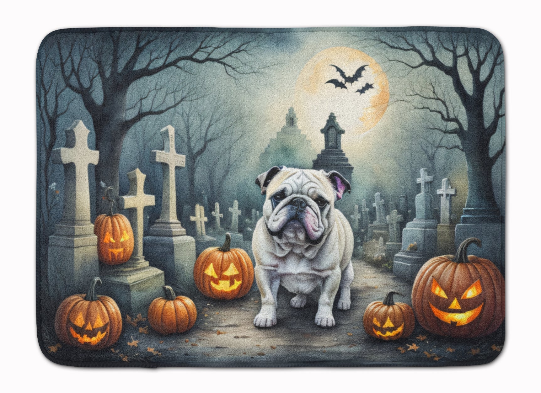 Buy this English Bulldog Spooky Halloween Memory Foam Kitchen Mat