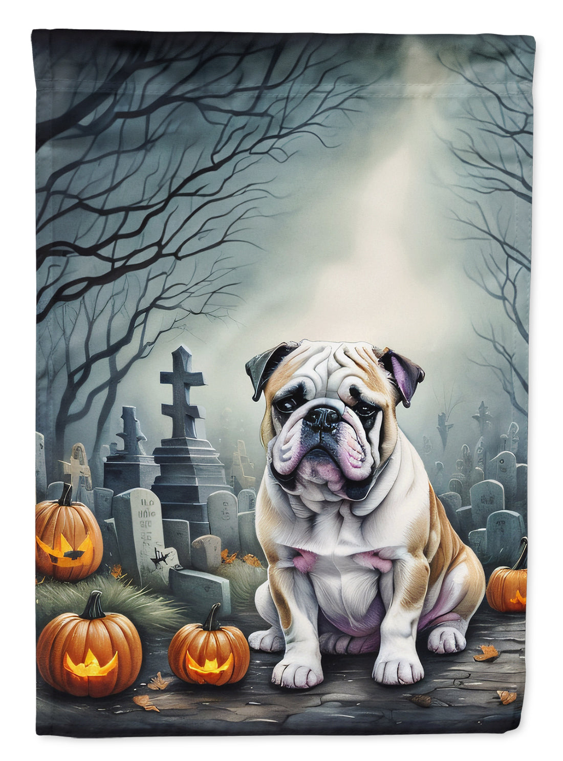 Buy this English Bulldog Spooky Halloween House Flag