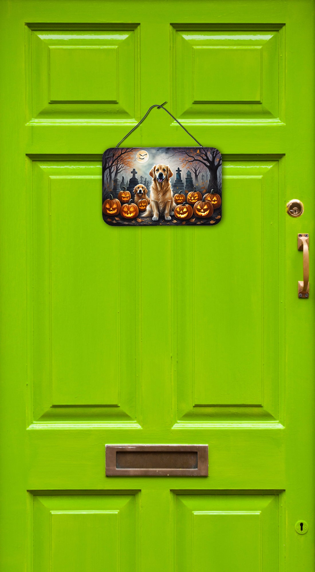 Golden Retriever Spooky Halloween Wall or Door Hanging Prints