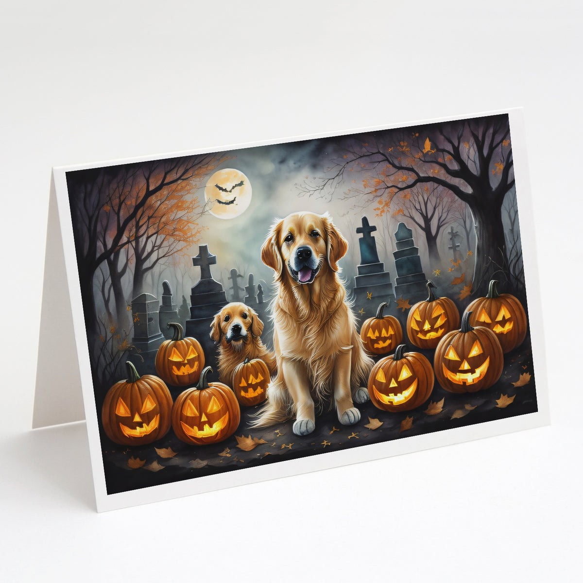 Buy this Golden Retriever Spooky Halloween Greeting Cards and Envelopes Pack of 8