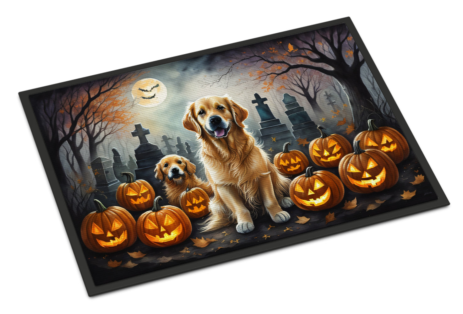 Buy this Golden Retriever Spooky Halloween Indoor or Outdoor Mat 24x36