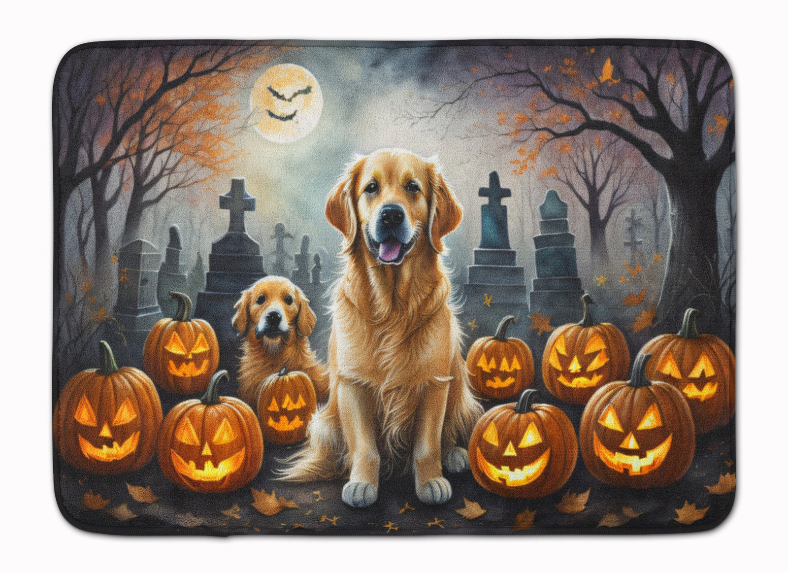 Buy this Golden Retriever Spooky Halloween Memory Foam Kitchen Mat