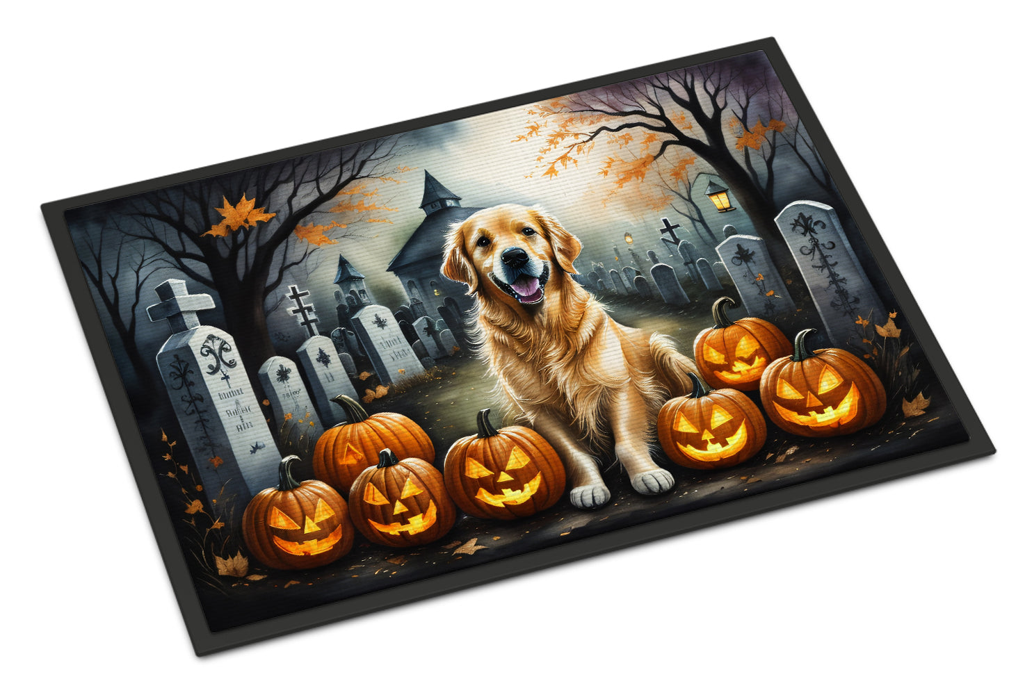 Buy this Golden Retriever Spooky Halloween Indoor or Outdoor Mat 24x36