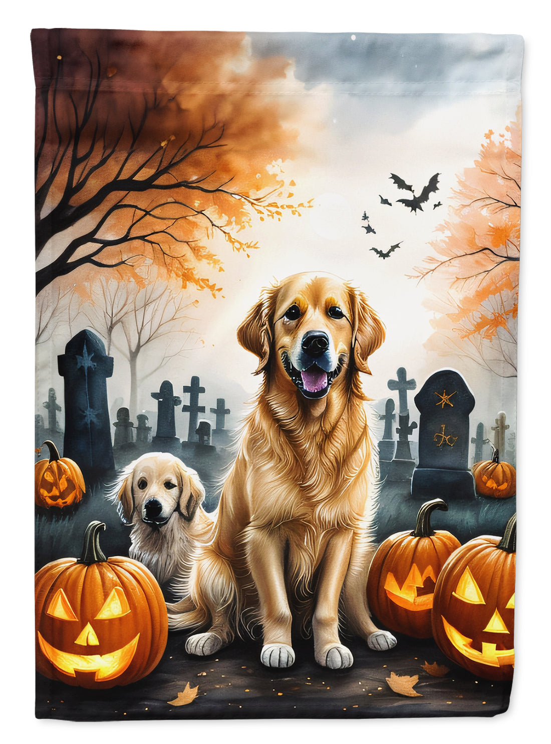 Buy this Golden Retriever Spooky Halloween House Flag