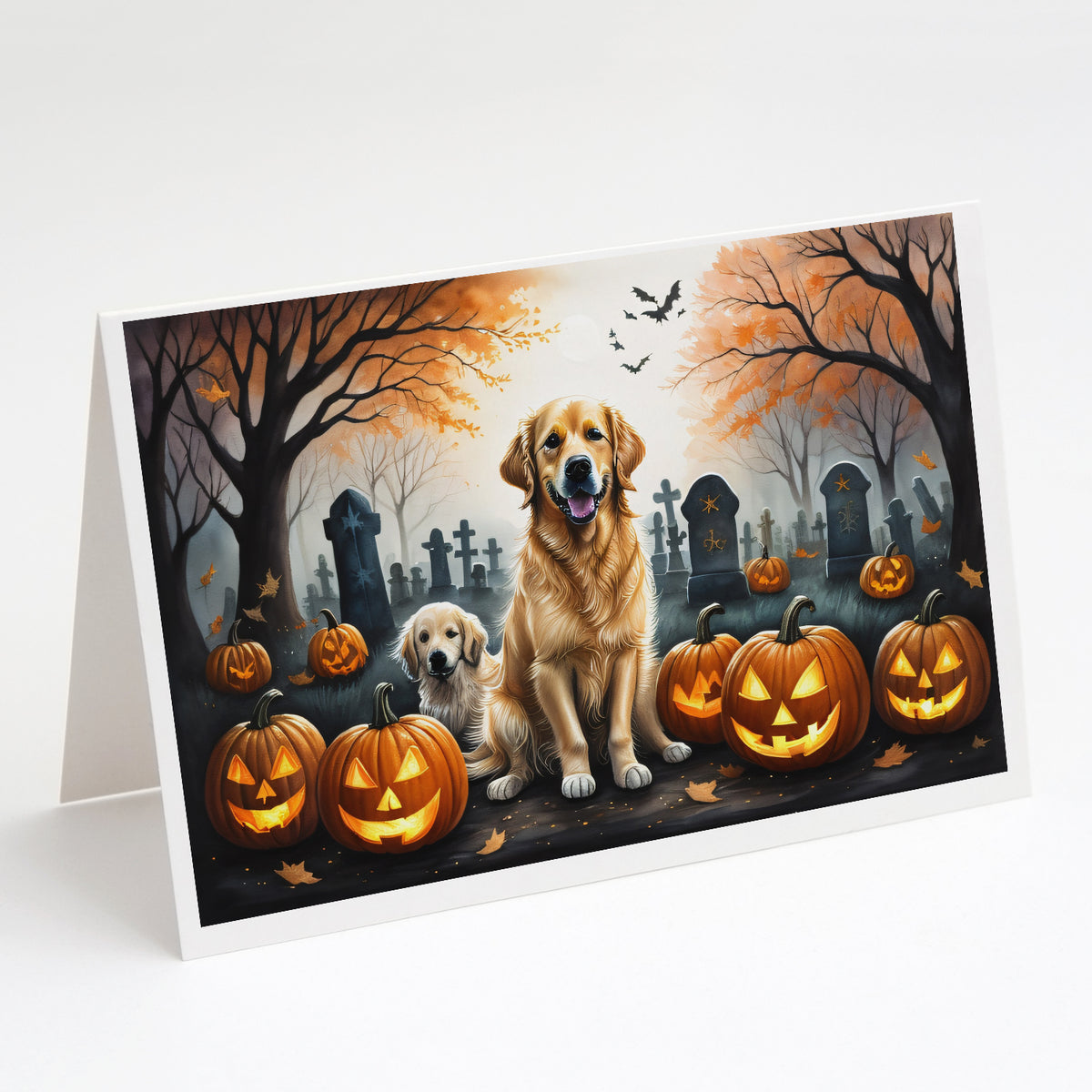 Buy this Golden Retriever Spooky Halloween Greeting Cards and Envelopes Pack of 8