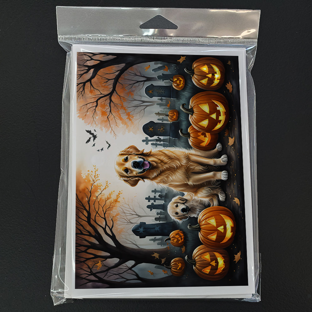 Golden Retriever Spooky Halloween Greeting Cards and Envelopes Pack of 8