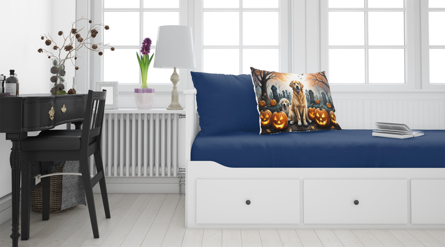 Golden Retriever Spooky Halloween Fabric Standard Pillowcase  the-store.com.