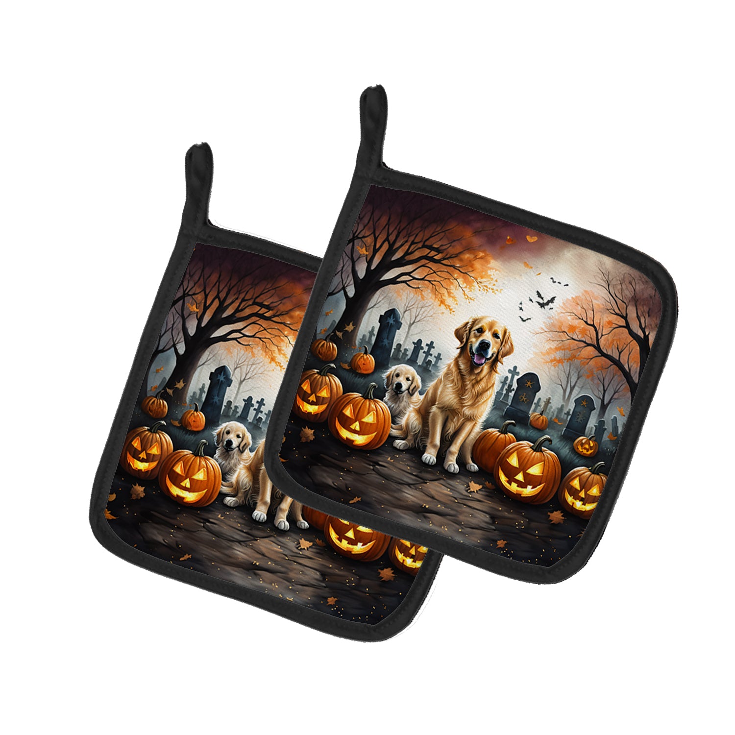 Buy this Golden Retriever Spooky Halloween Pair of Pot Holders