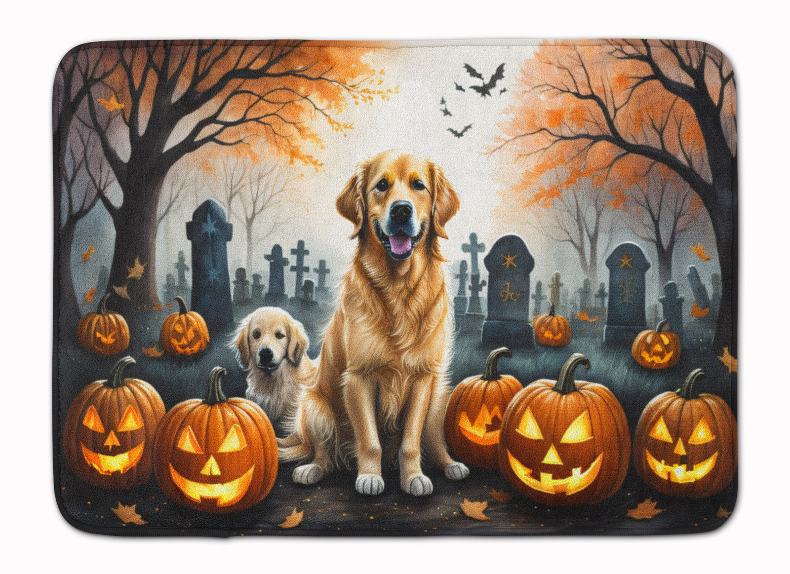 Buy this Golden Retriever Spooky Halloween Memory Foam Kitchen Mat