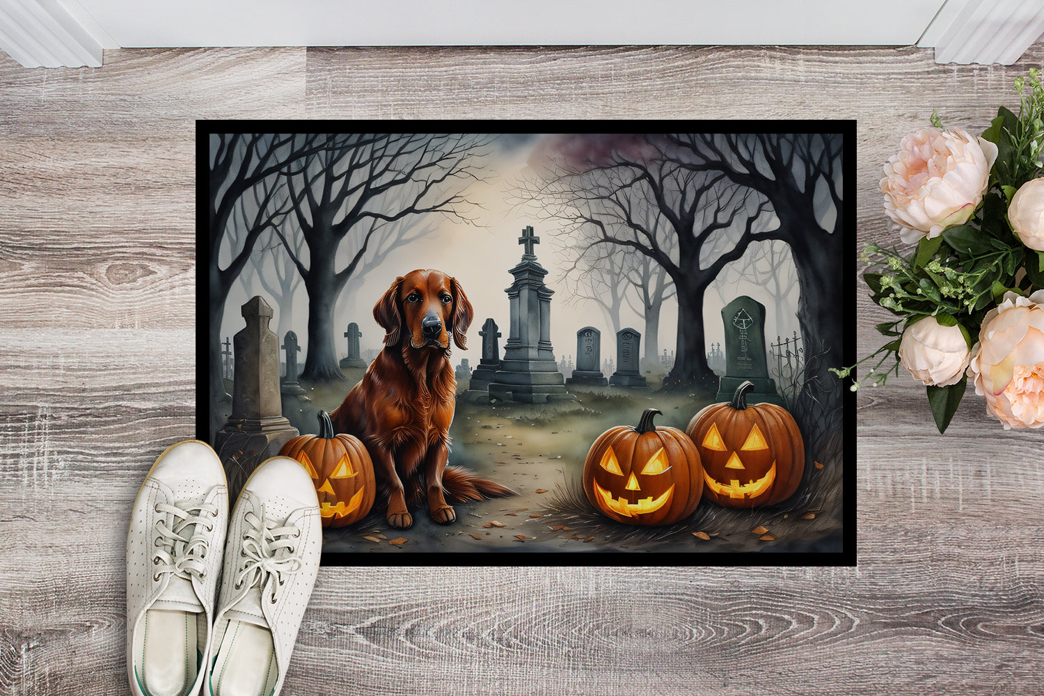 Irish Setter Spooky Halloween Indoor or Outdoor Mat 24x36  the-store.com.