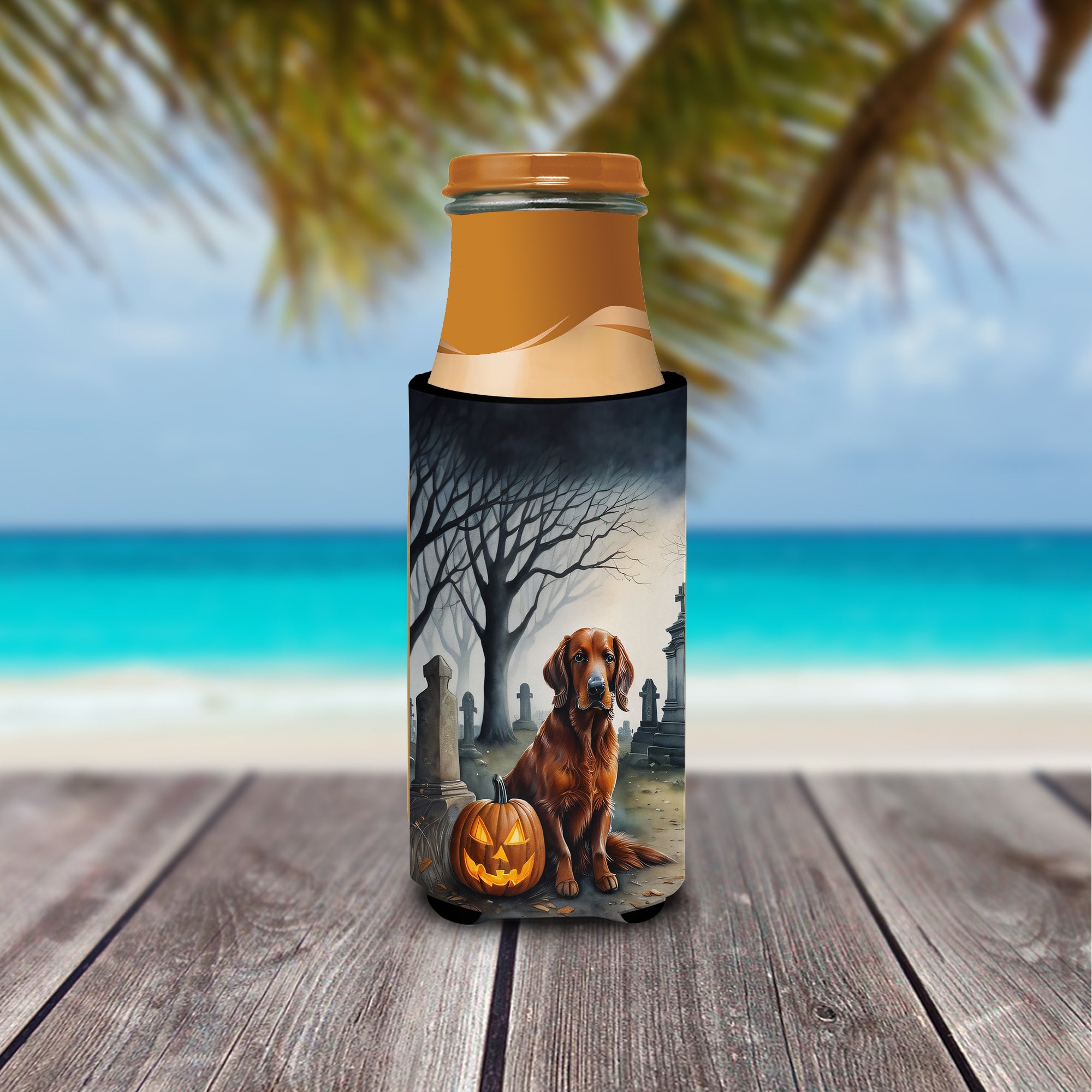 Irish Setter Spooky Halloween Hugger for Ultra Slim Cans