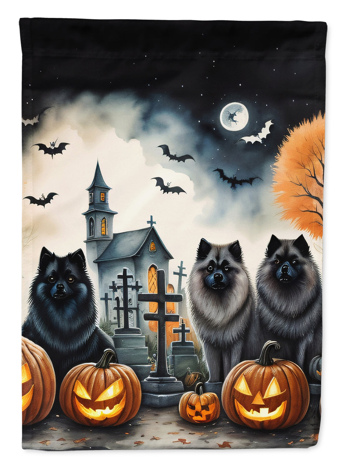 Buy this Keeshond Spooky Halloween House Flag