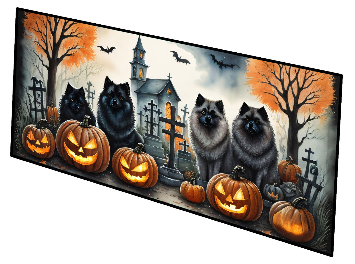 Buy this Keeshond Spooky Halloween Runner Mat 28x58