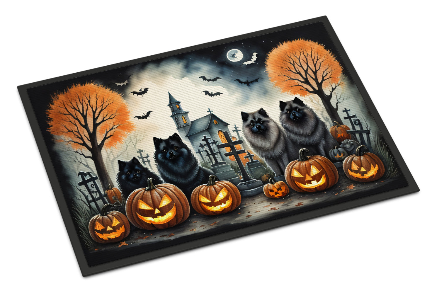 Buy this Keeshond Spooky Halloween Indoor or Outdoor Mat 24x36