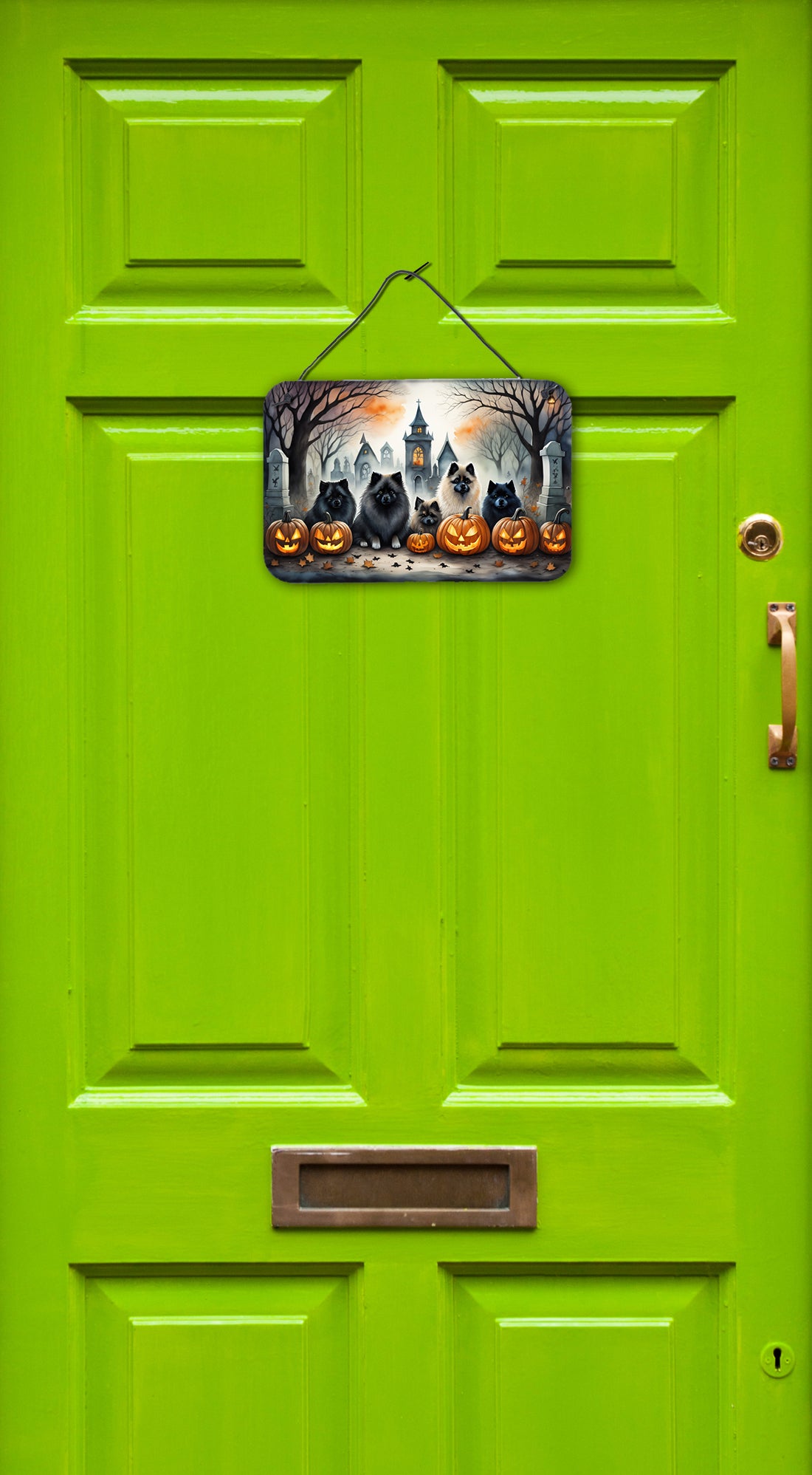 Keeshond Spooky Halloween Wall or Door Hanging Prints  the-store.com.