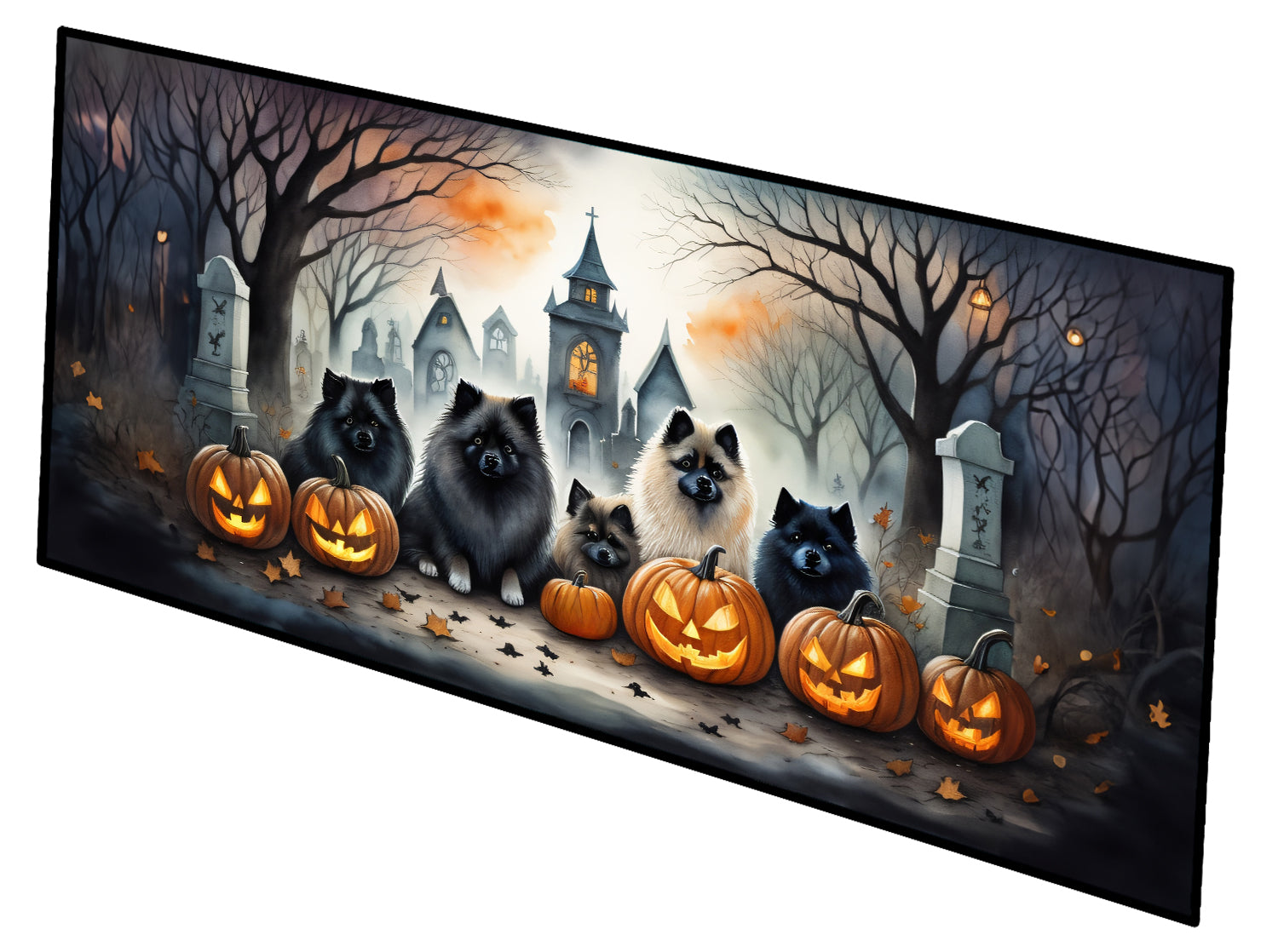 Buy this Keeshond Spooky Halloween Runner Mat 28x58