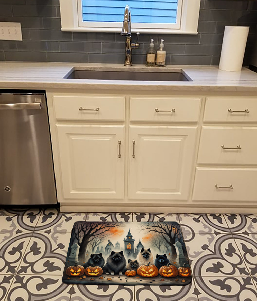 Buy this Keeshond Spooky Halloween Memory Foam Kitchen Mat