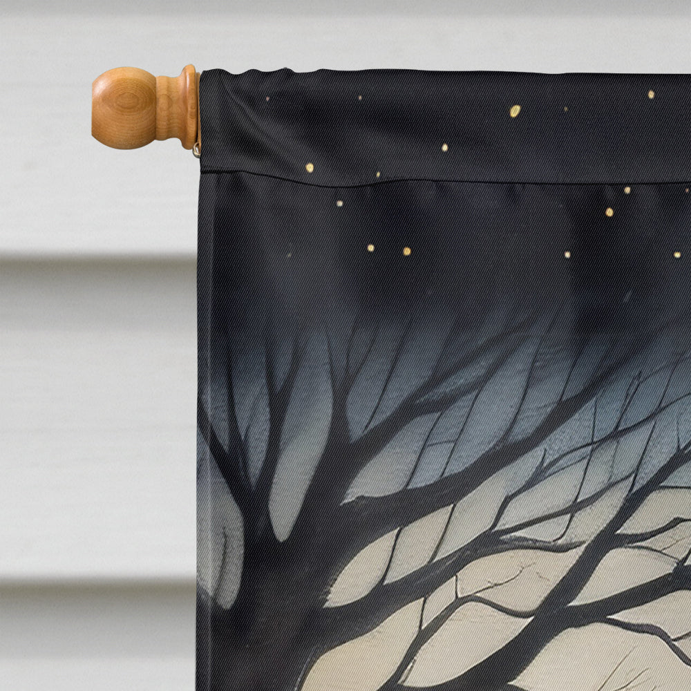 Keeshond Spooky Halloween House Flag