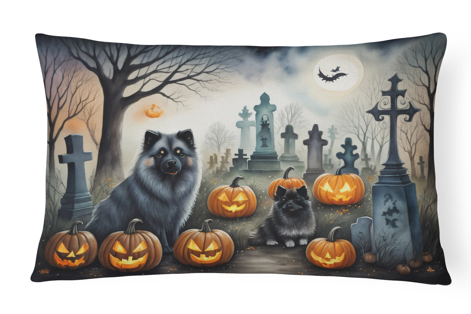 Buy this Keeshond Spooky Halloween Fabric Decorative Pillow