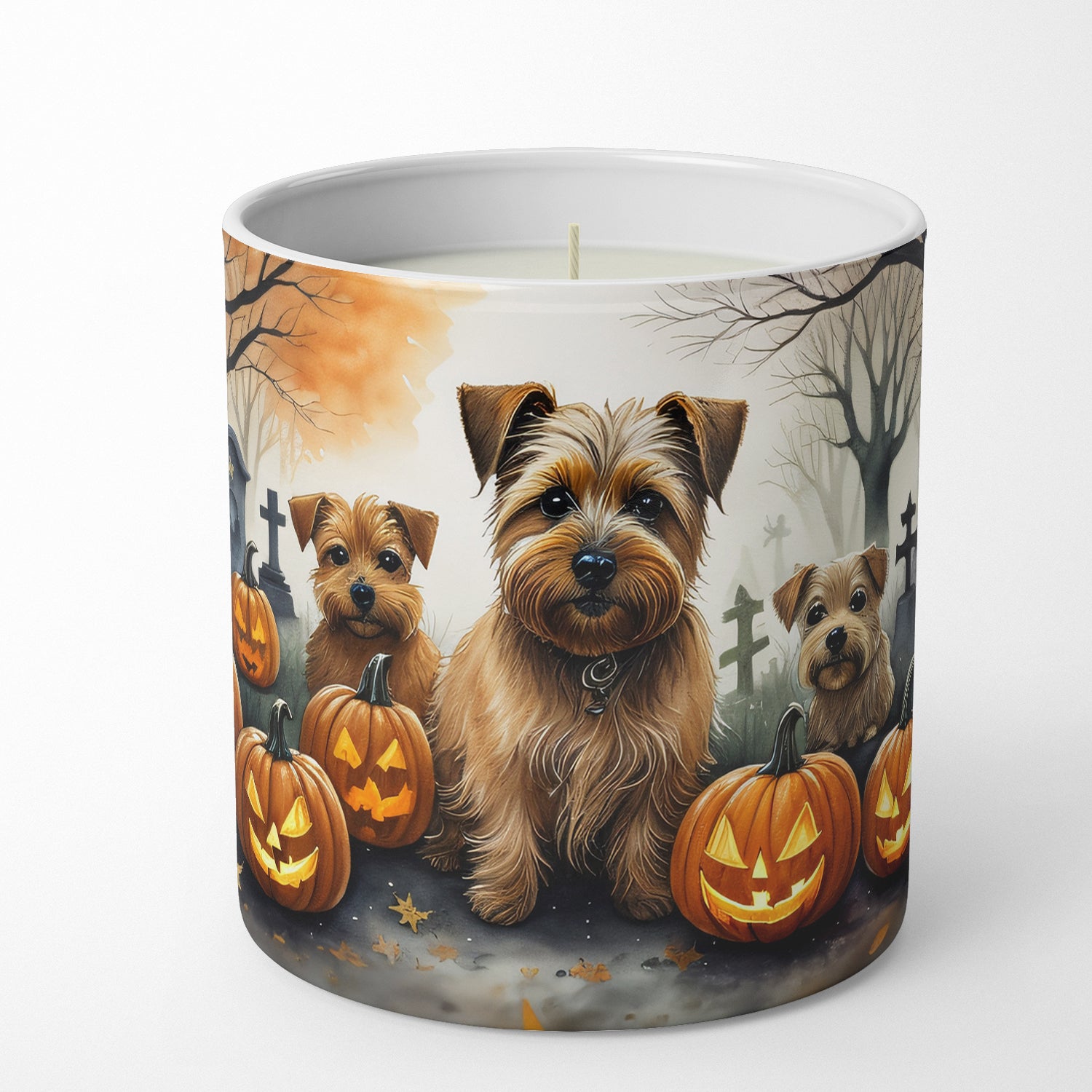 Norfolk Terrier Spooky Halloween Decorative Soy Candle