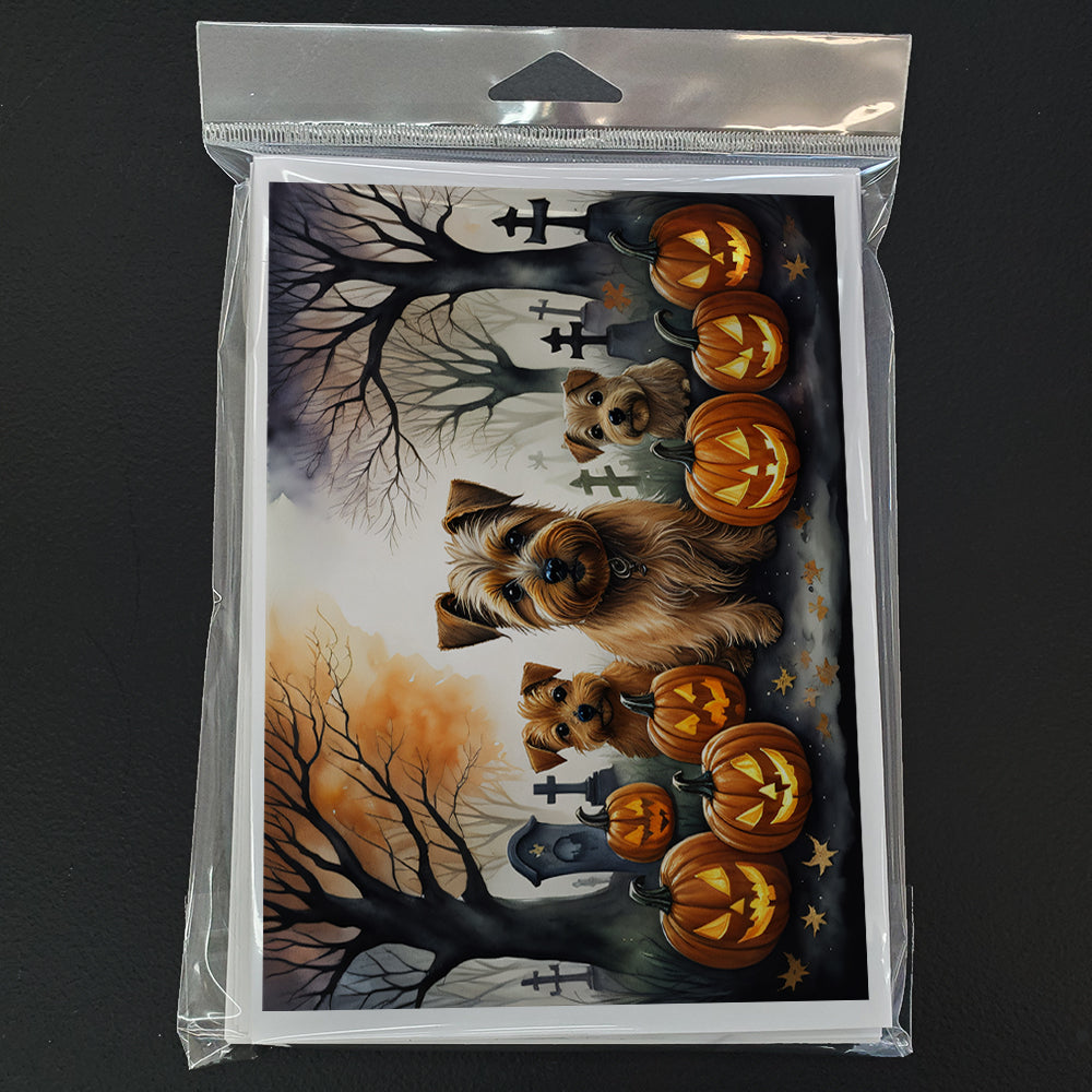 Norfolk Terrier Spooky Halloween Greeting Cards and Envelopes Pack of 8  the-store.com.