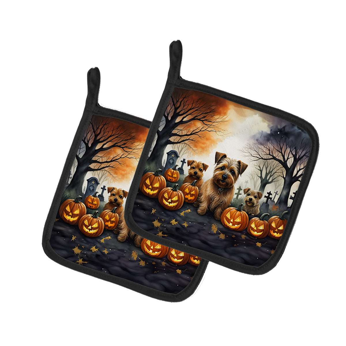 Buy this Norfolk Terrier Spooky Halloween Pair of Pot Holders