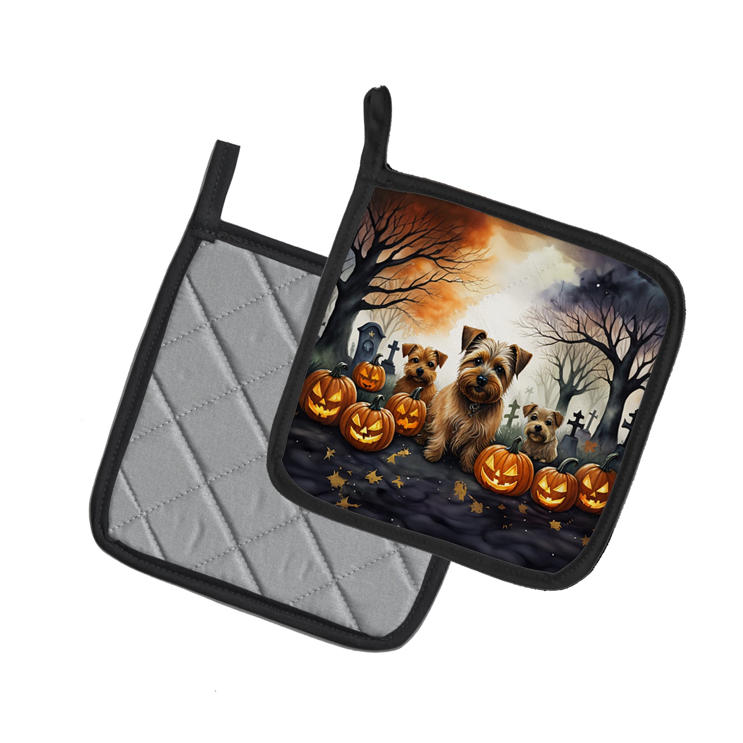 Buy this Norfolk Terrier Spooky Halloween Pair of Pot Holders