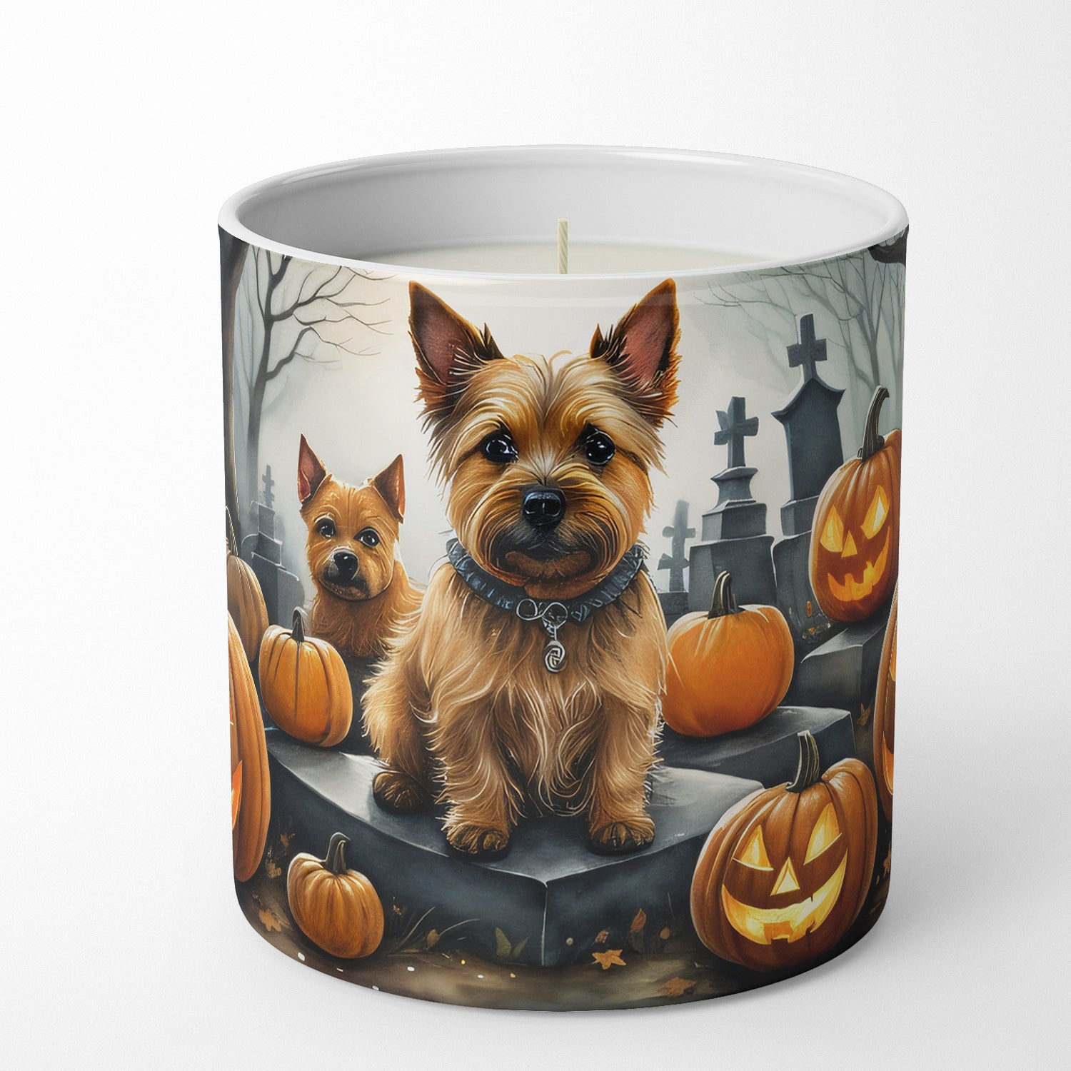 Norwich Terrier Spooky Halloween Decorative Soy Candle