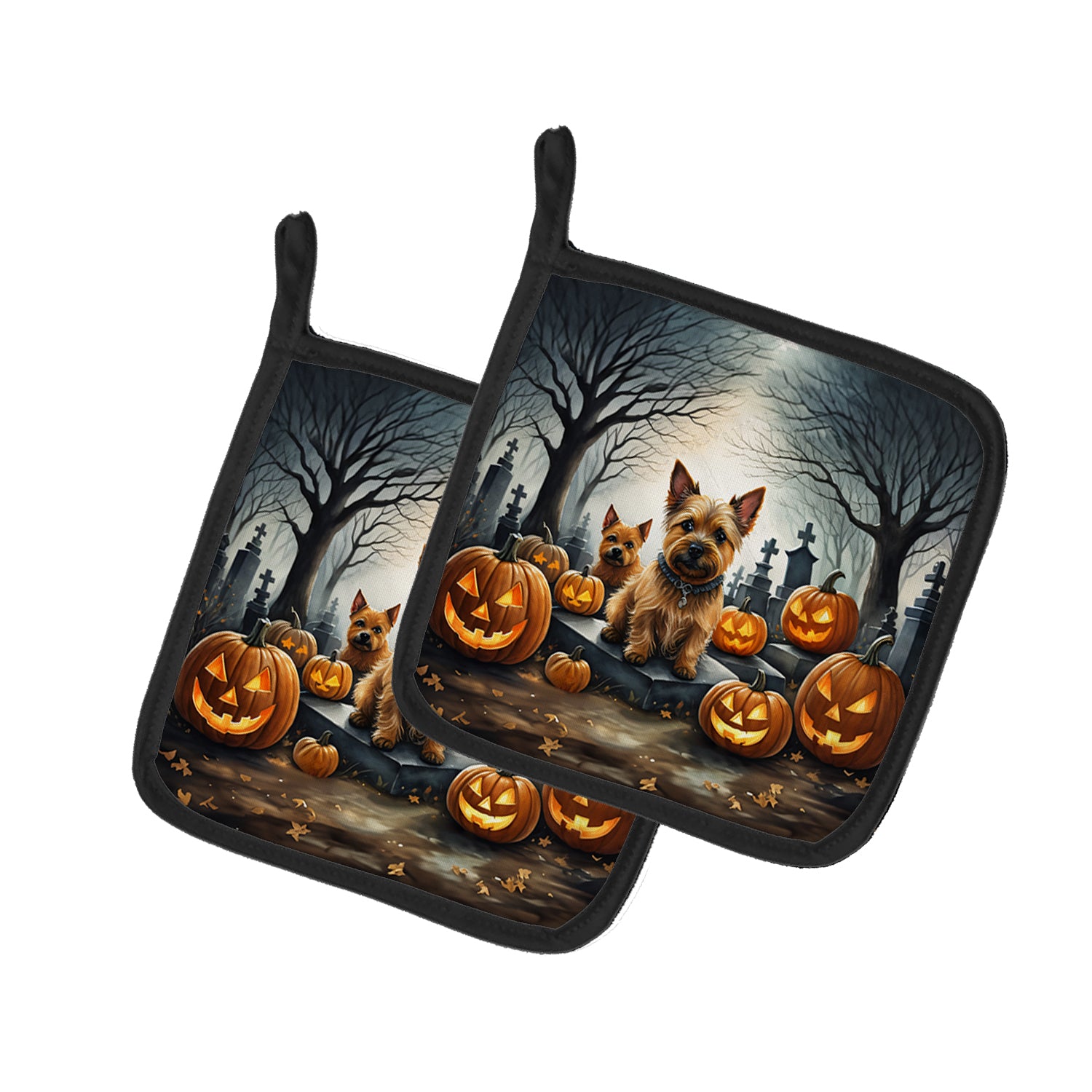 Buy this Norwich Terrier Spooky Halloween Pair of Pot Holders