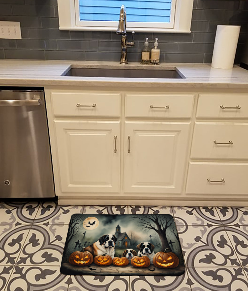 Saint Bernard Spooky Halloween Memory Foam Kitchen Mat  the-store.com.