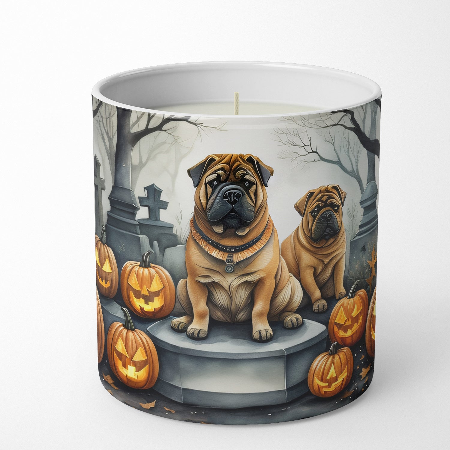 Shar Pei Spooky Halloween Decorative Soy Candle