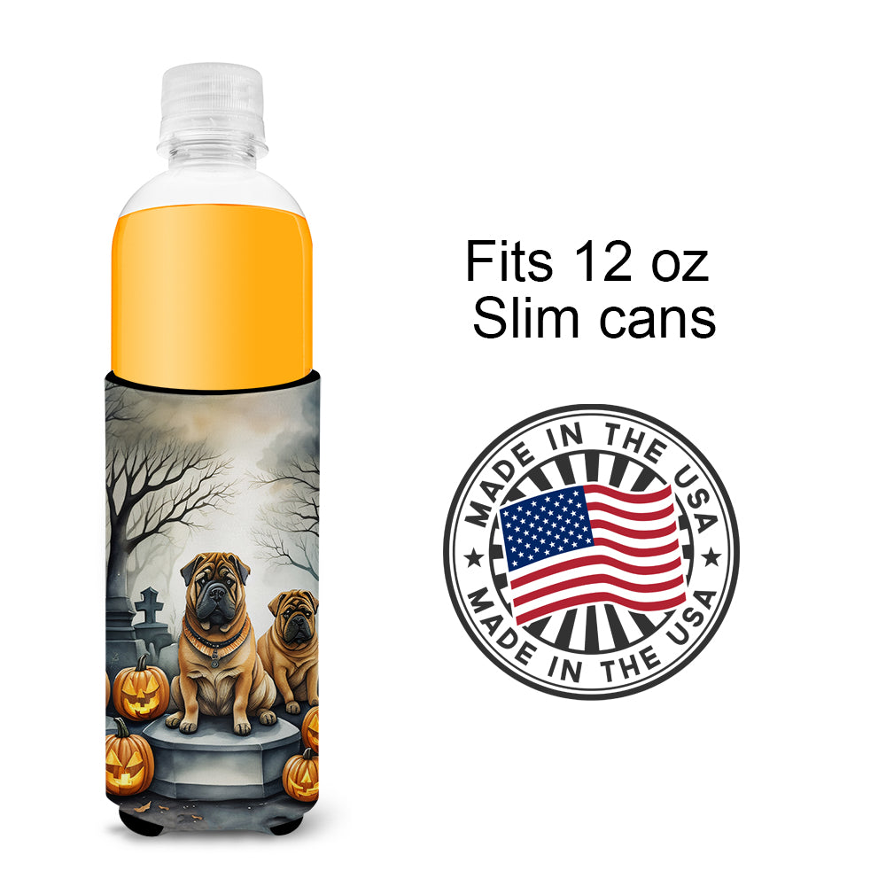 Shar Pei Spooky Halloween Hugger for Ultra Slim Cans