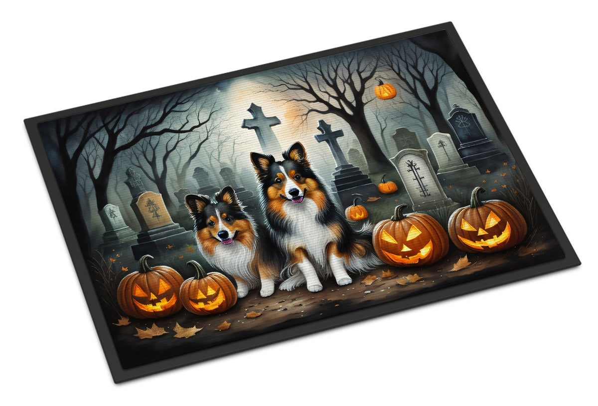 Buy this Sheltie Spooky Halloween Indoor or Outdoor Mat 24x36