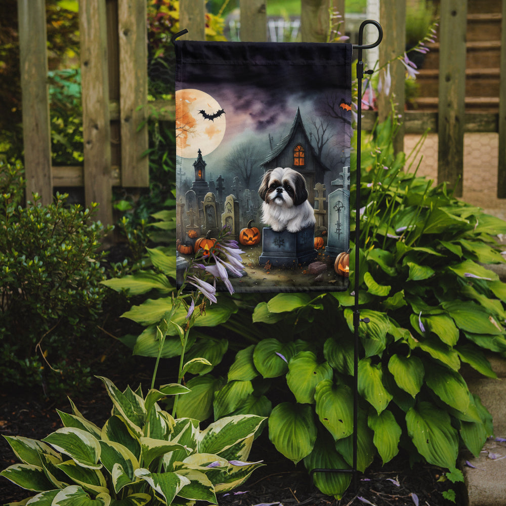 Shih Tzu Spooky Halloween Garden Flag