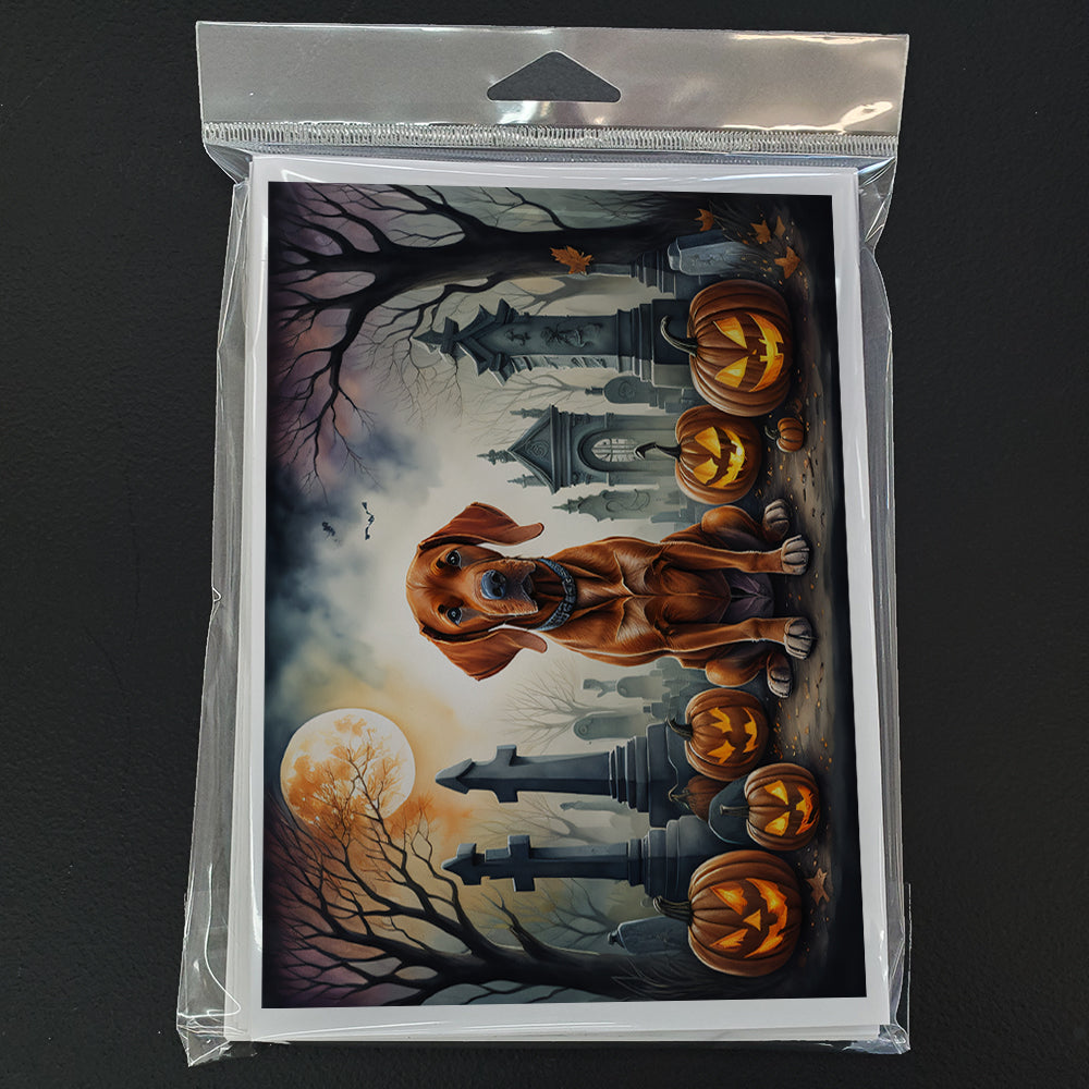 Vizsla Spooky Halloween Greeting Cards and Envelopes Pack of 8  the-store.com.