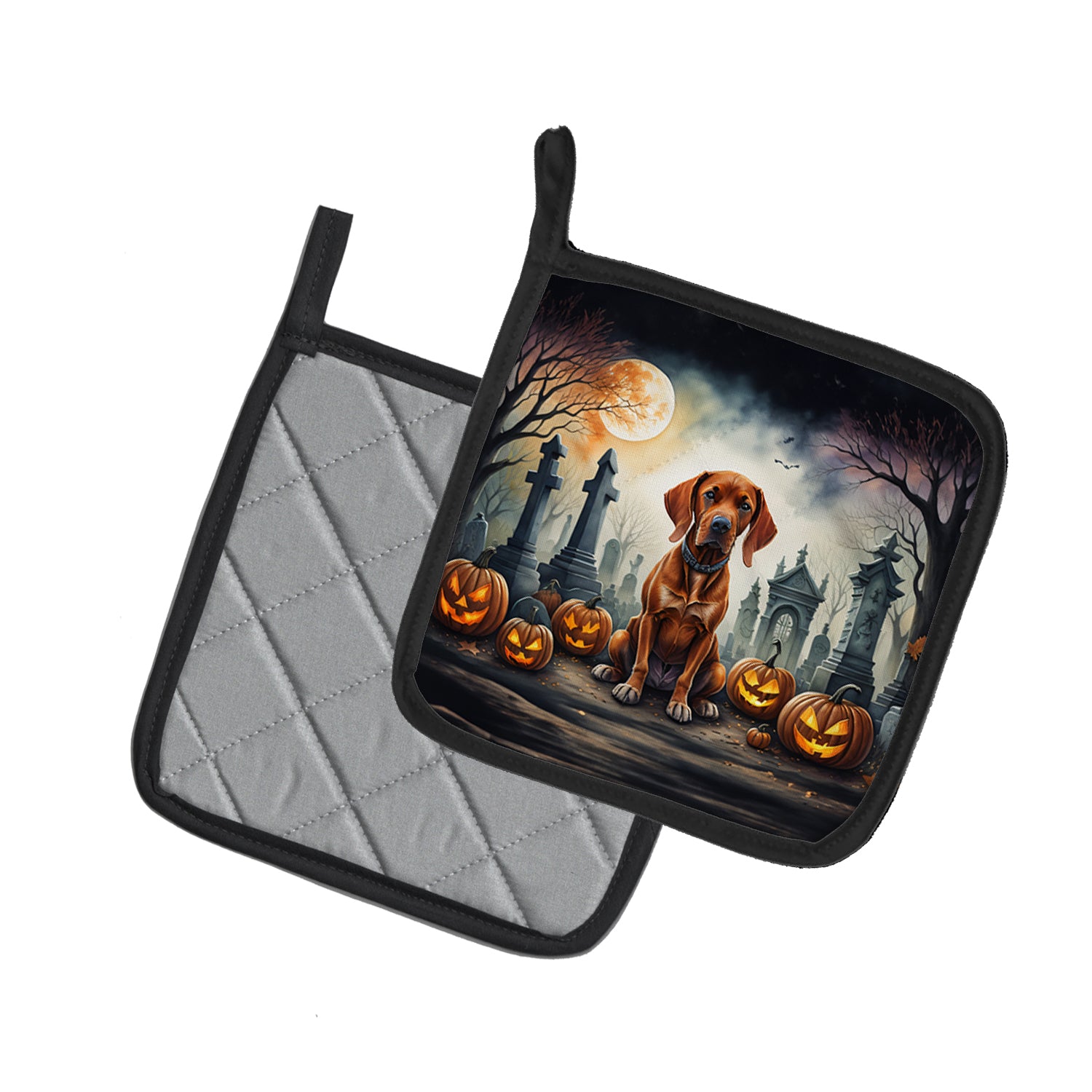 Vizsla Spooky Halloween Pair of Pot Holders  the-store.com.