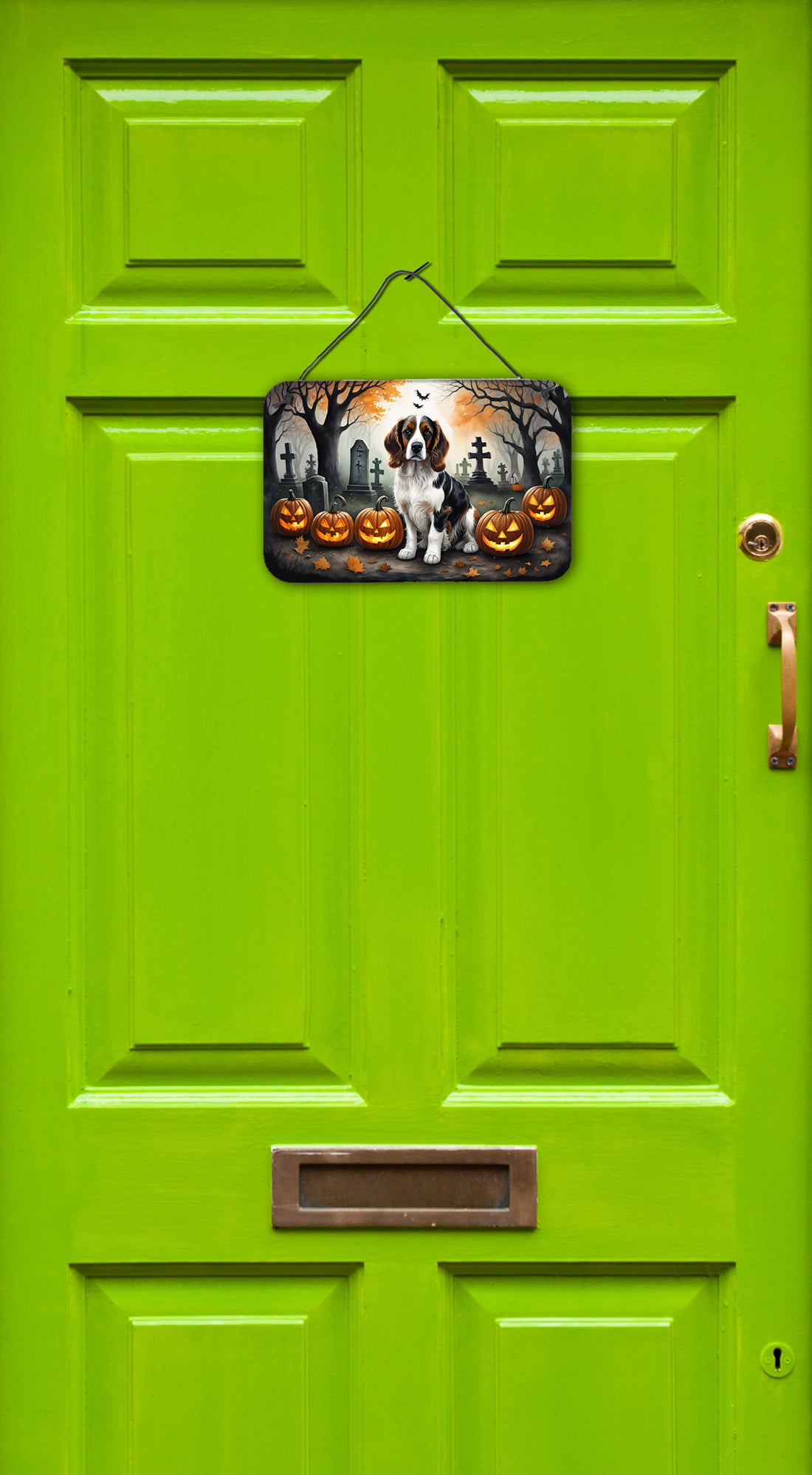 Welsh Springer Spaniel Spooky Halloween Wall or Door Hanging Prints  the-store.com.