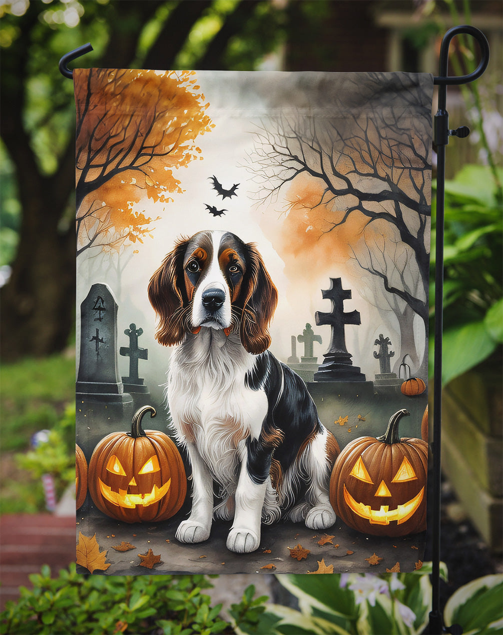 Welsh Springer Spaniel Spooky Halloween Garden Flag